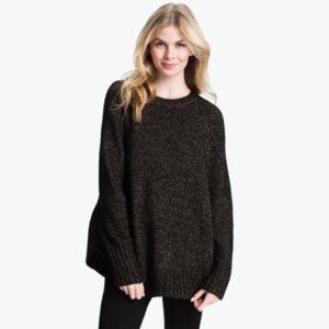 Michael Kors Gold Metallic Sweater Poncho Size M